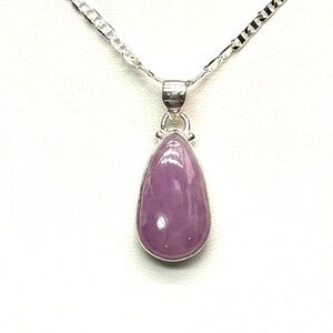 NK1 Natural Pastel Kunzite Teardrop Teardrop Pendant 18K Sterling Silver S925